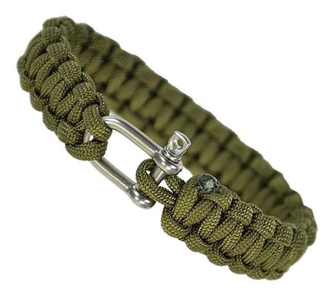 Mil-Tec Bransoleta Paracord z Szeklą 15mm Olive - Olive - XL