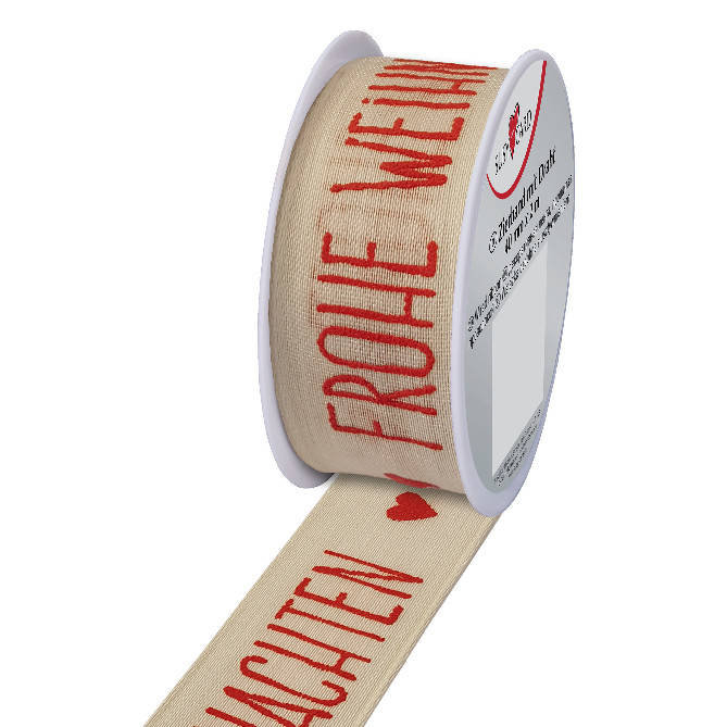 Susy card 40023809, wstążka ozdobna Frohe Weihnachten 25mmx2m