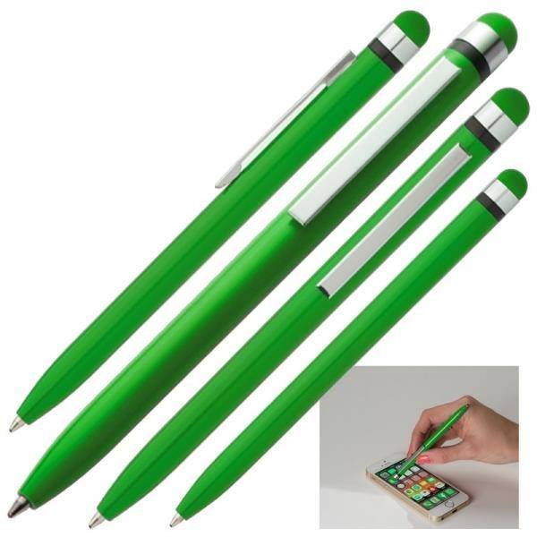 Długopis plastikowy touch pen NOTTINGHAM, zielony