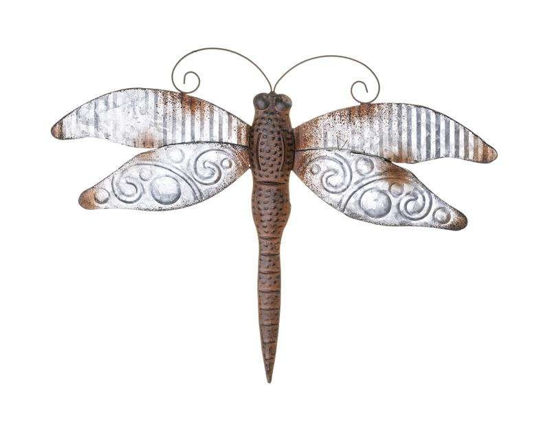 Dekoracja Ścienna Ważka Metalowa 34x43 cm