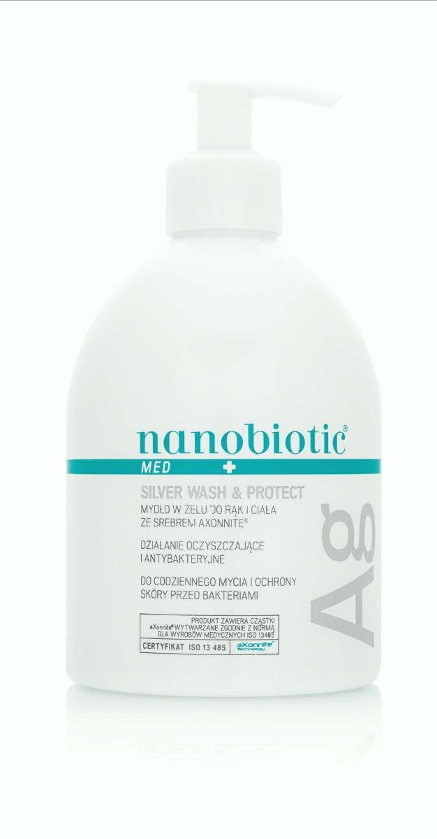 Nanobiotic Med Silver Wash Protect, mydło w żelu do rąk i ciała ze srebrem aXonnite, 500ml 9090974