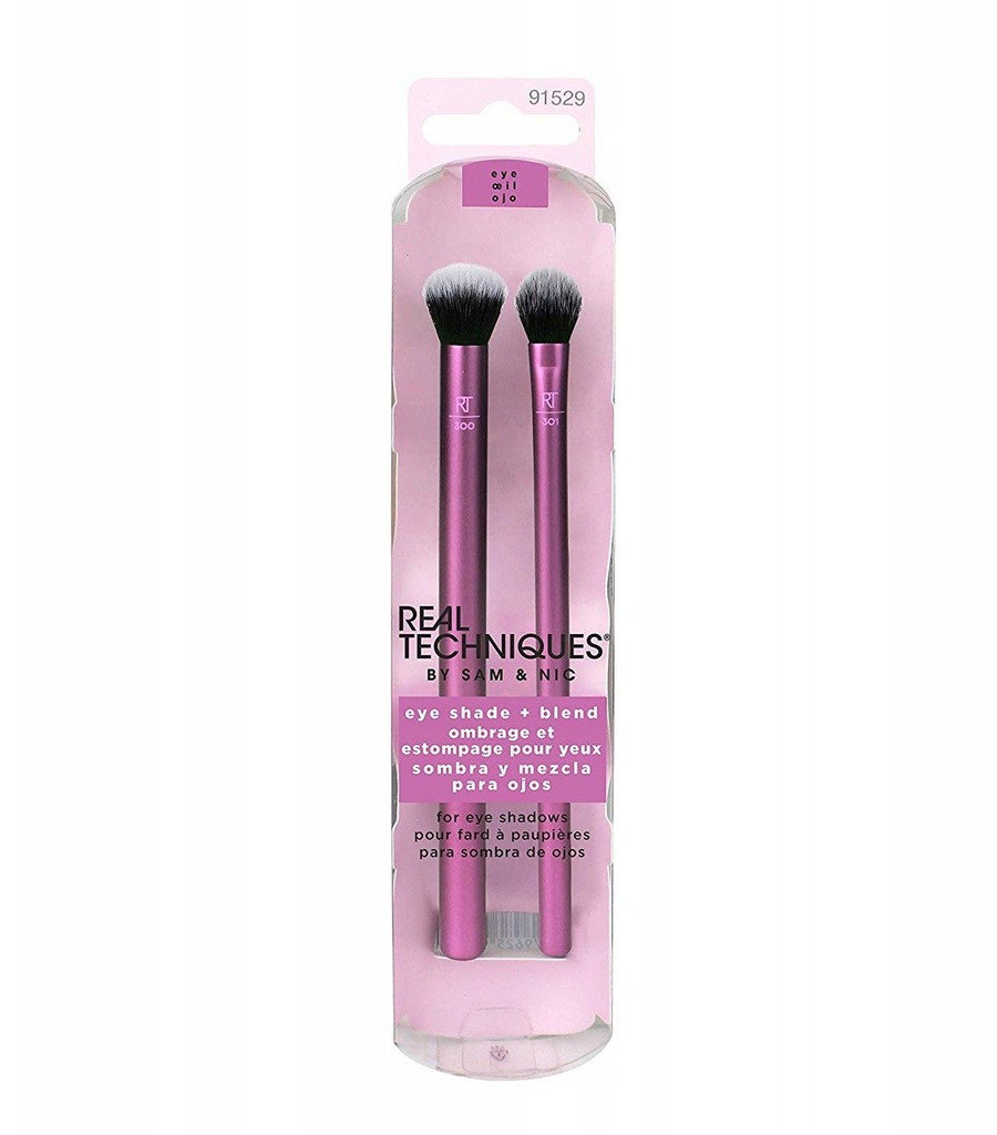 Real Techniques, Eye Shade + Blend, pędzle do makijażu oczu, 2 szt.