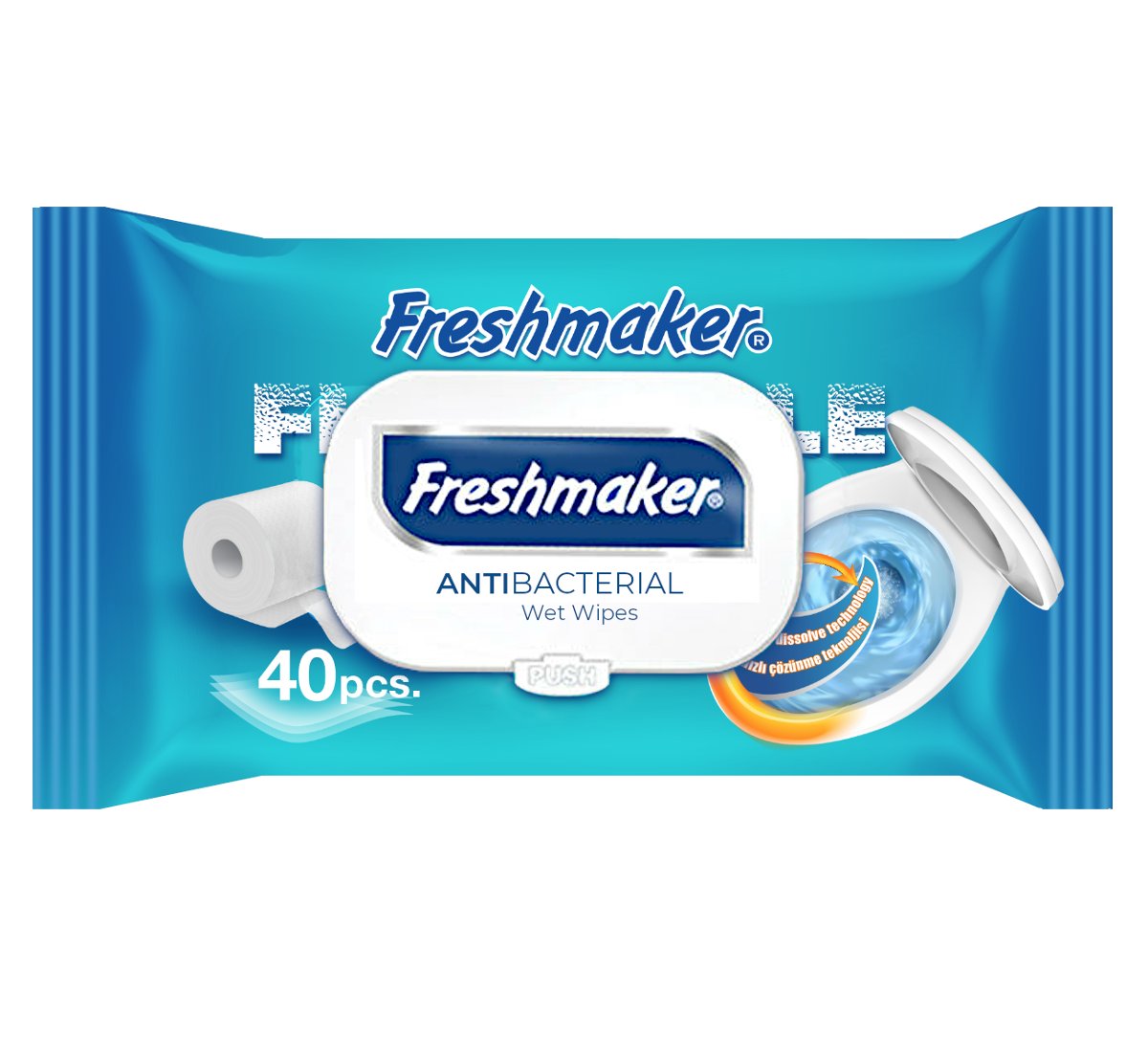 FRESHMAKER AntiBacterial 40szt - papier nawilżany chusteczki