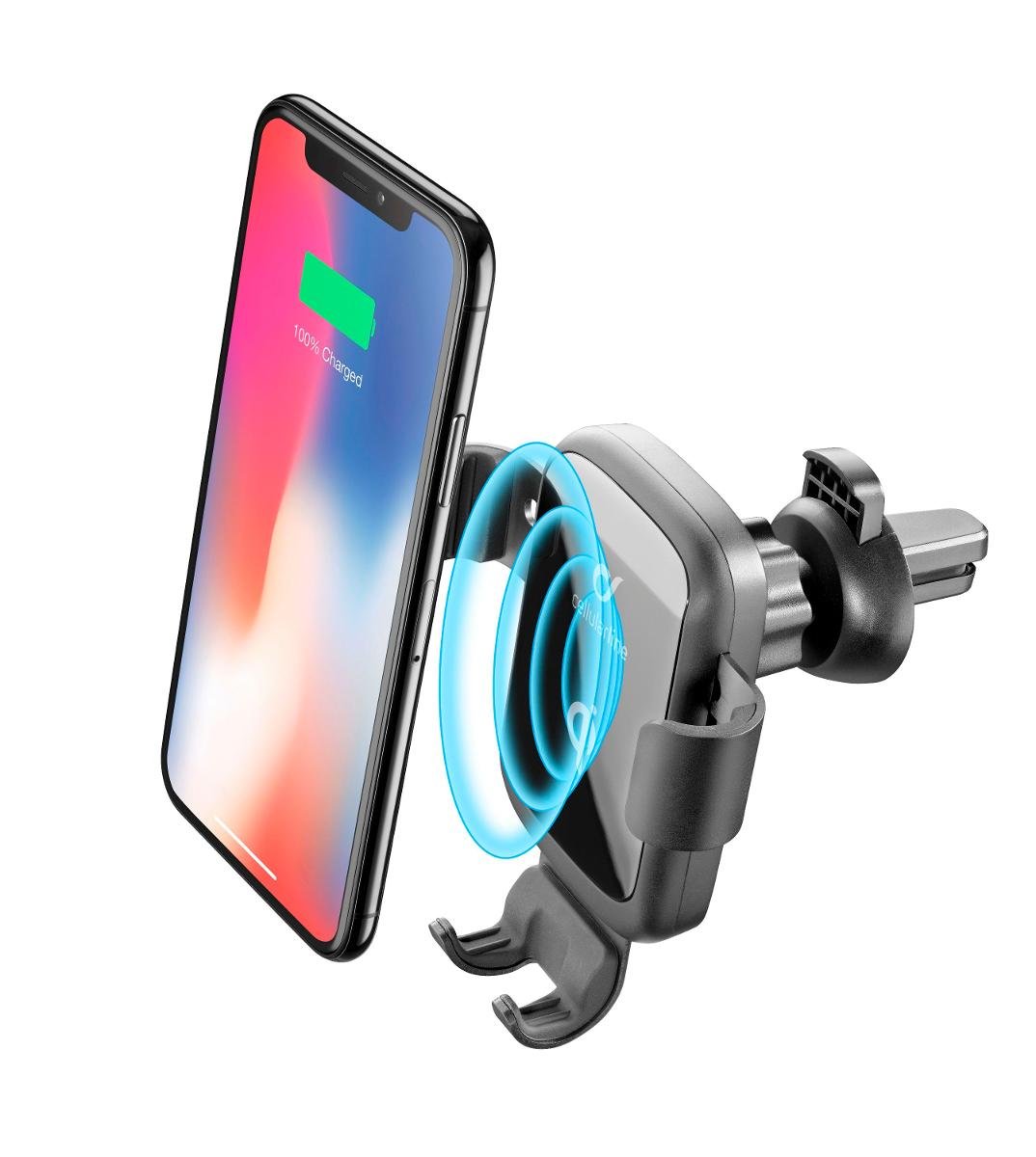 Cellular Line uniwersalny uchwyt do wentylacji z funkcją bezprzewodowego ładowania Handy Wing Pro HANDYWINGPROWIRK czarny