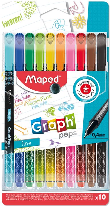 Maped Cienkopis Graph Peps Deco 10 kolorów