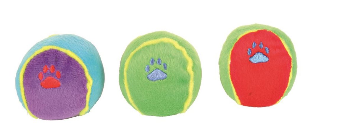Trixie kolorowe Piłka do zabawy dla psa - 3 sztuki, średnica 6 cm