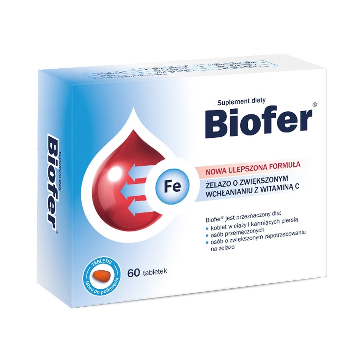 ORKLA HEALTH BIOFER 60 tabl Przy niedoborach żelaza 8230411