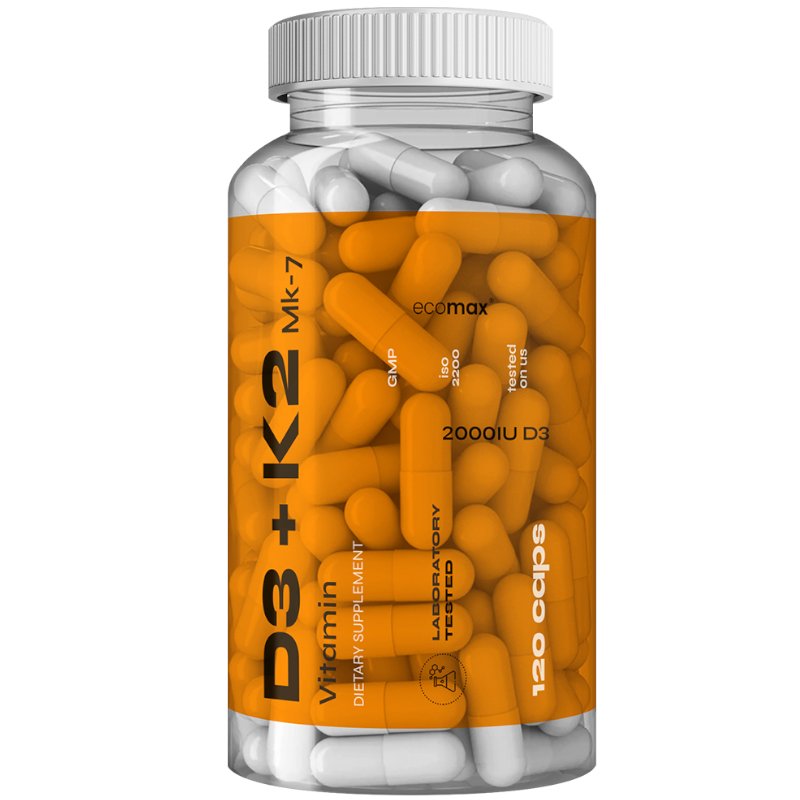 Vitamin K2 MK-7 100mcg + D3 2000IU ECOMAX 50mcg 120 kaps