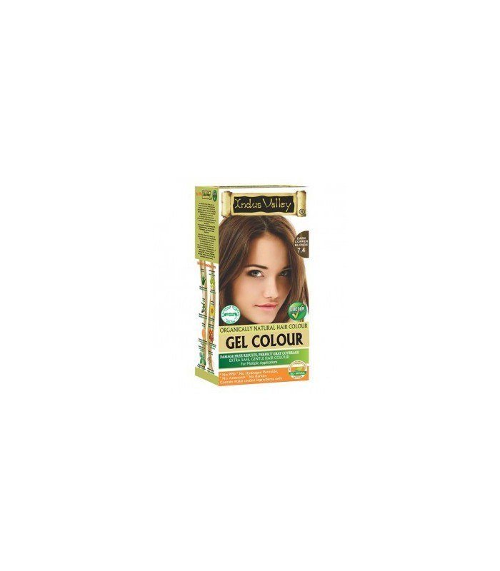 INDUS COSMECEUTICALS Indus Valley naturalna żelowa farba do włosów ŚREDNI MIEDZIANY BLOND 120ml