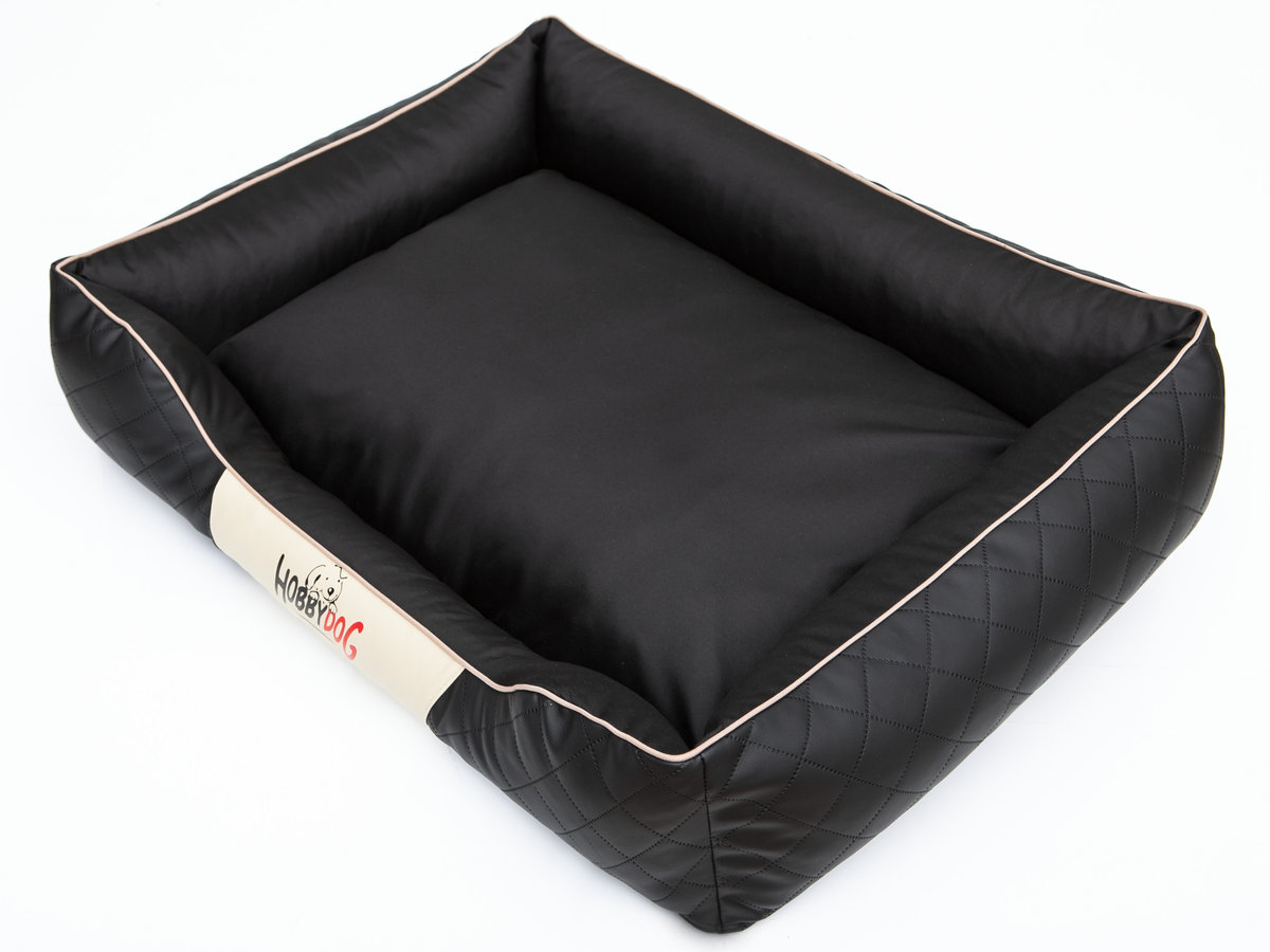 Hobbydog r4cepcza2 łóżko/sofa dla psa/kosz Cesar Perfect ze sztucznej skóry, kodura, czarna, rozmiar R4, 114 x 84 x 25 cm 5902052047864