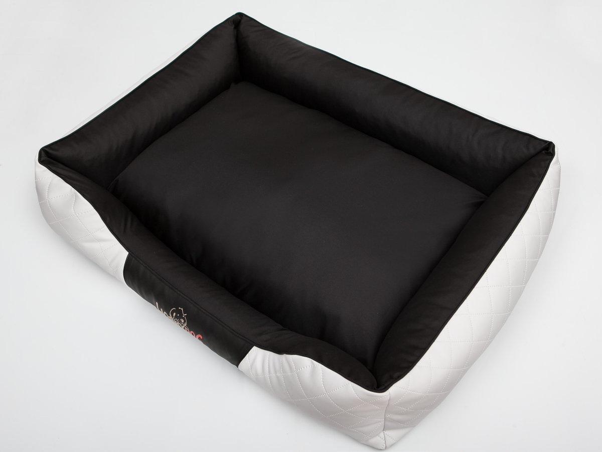 Hobbydog r5cepbcz5 koszyk na łóżko dla psa/na sofę/Cesar Perfect ze sztucznej skóry, kodura, biały/czarny, rozmiar R5, 125 x 98 x 25 cm
