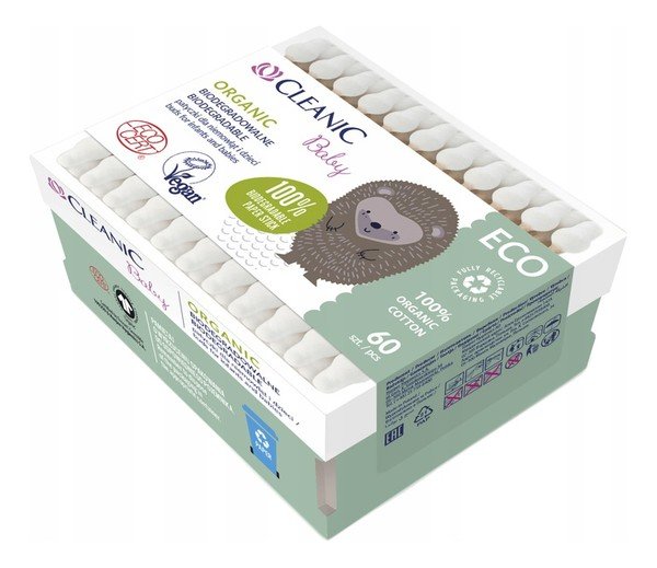 Cleanic Baby Eco Organic patyczki dla dzieci 5x60s