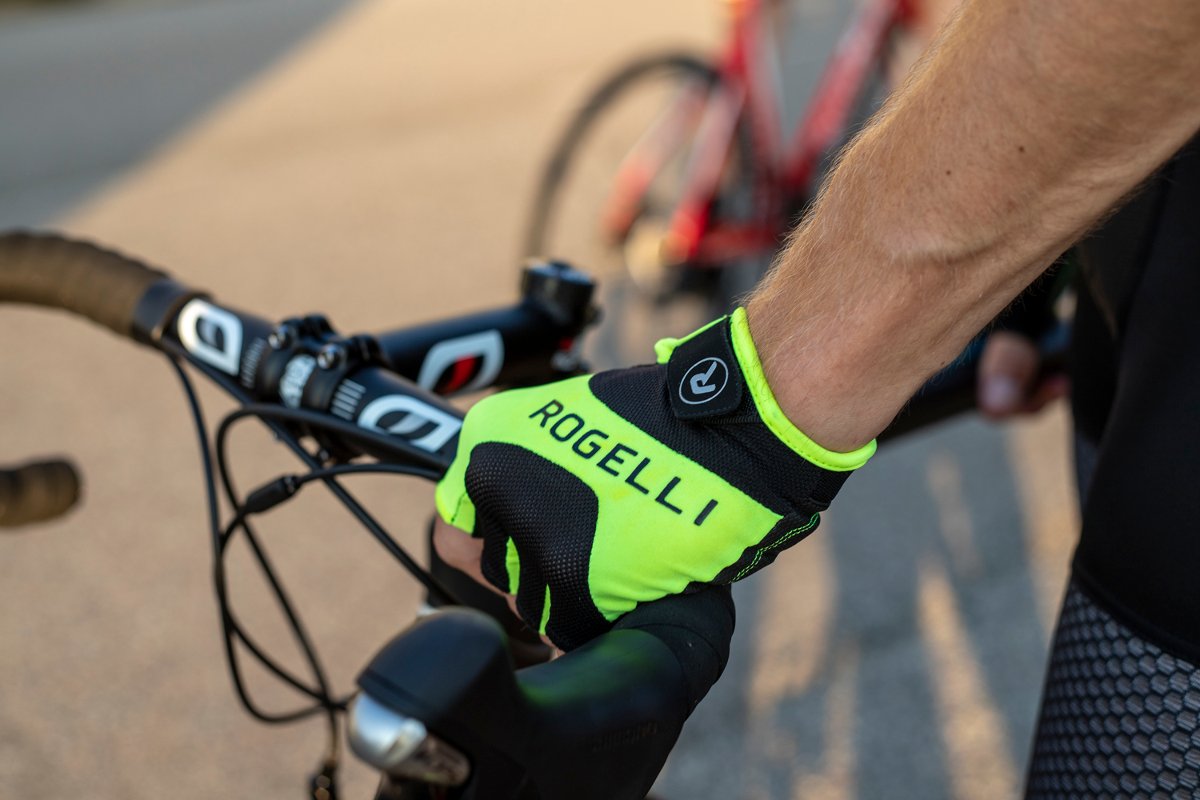 ROGELLI Arios rękawiczki rowerowe fluor żółty