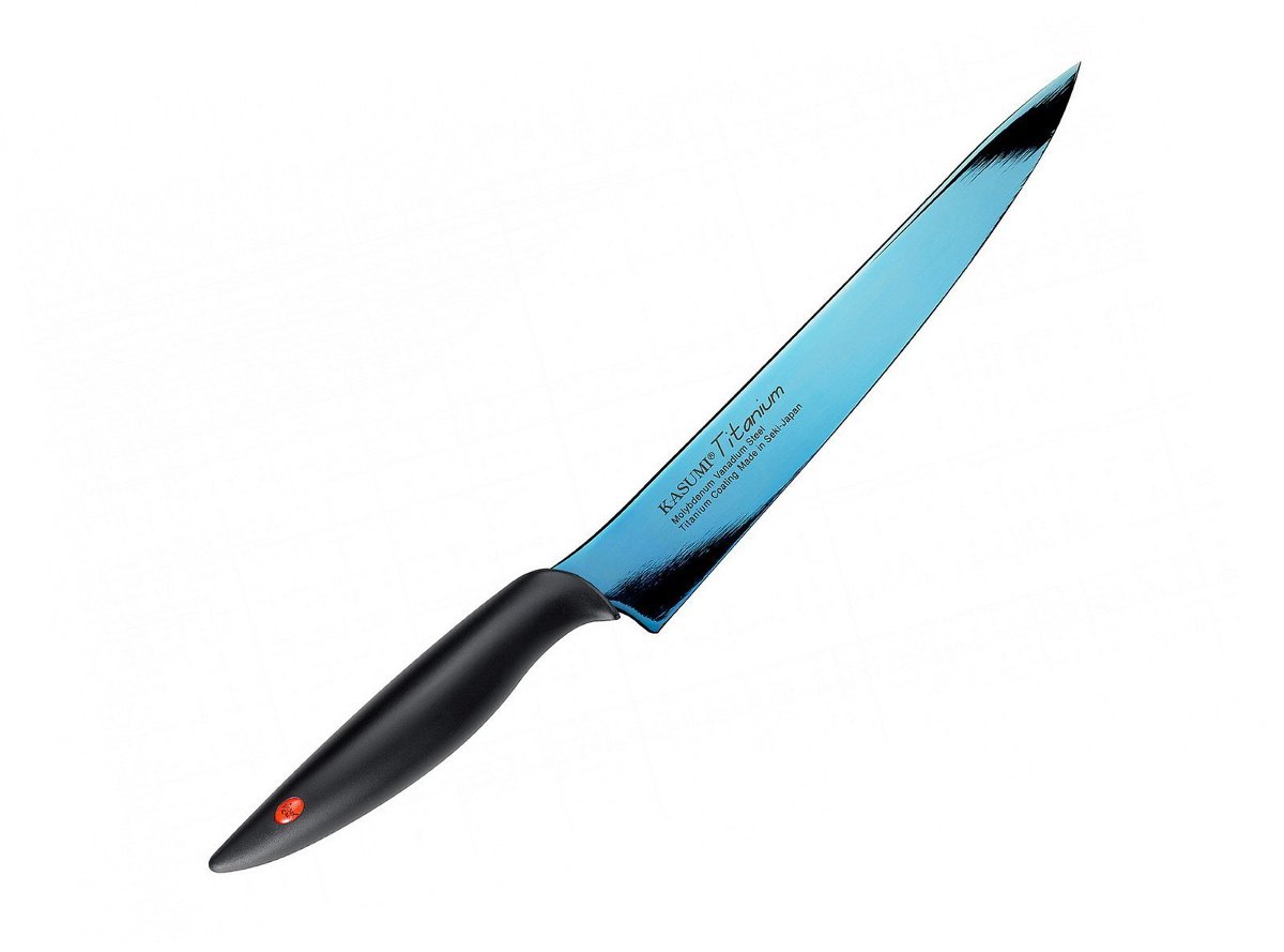 Chroma ktb3 Kasumi (imię) 7 3/4-inch Titanium-Coated Carving Knife, Blue (japan import) K-20020B