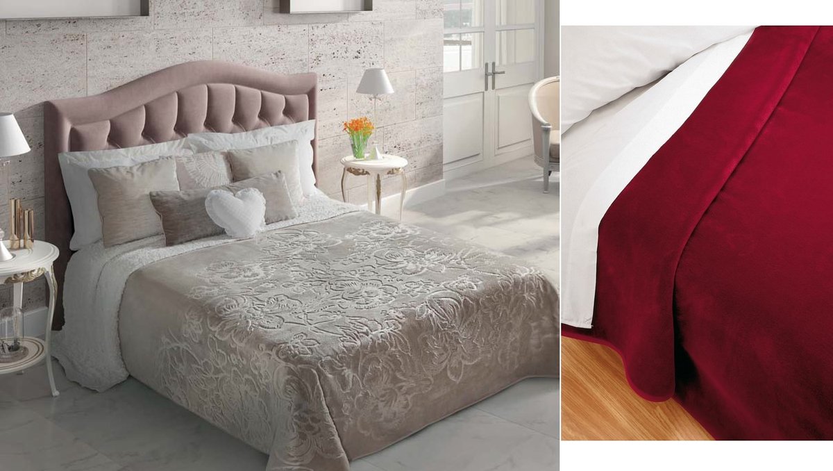 PIELSA Koc/narzuta na łóżko PREMIUM GOFRADA5 220x240 bordowy