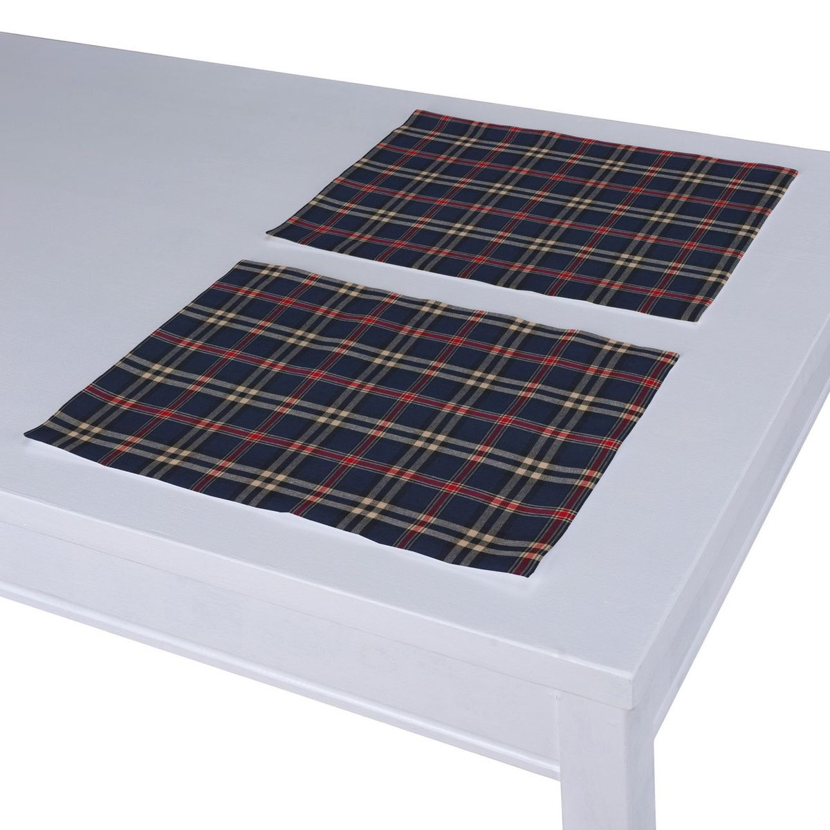 Dekoria pl pl Podkładka 2 sztuki granatowo czerwona kratka 40 x 30 cm Bristol 403-142-68