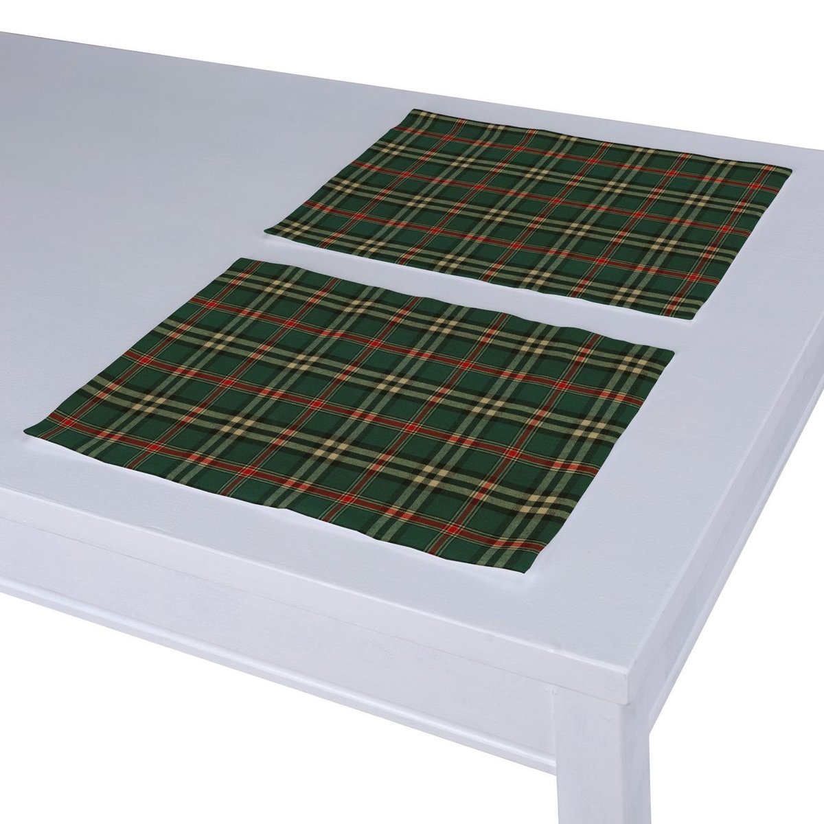 Dekoria pl pl Podkładka 2 sztuki zielono czerwona kratka 40 x 30 cm Bristol 403-142-69