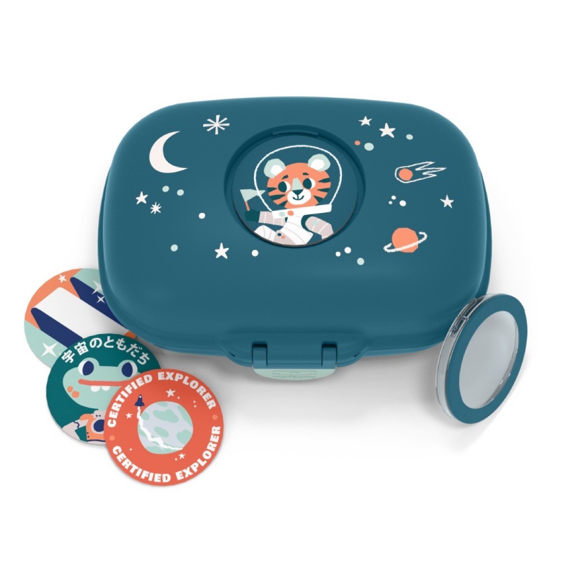 Monbento Monbento Gram Graphic Cosmic Blue 0,6 L Morski Lunch Box Dla Dzieci Plastikowy