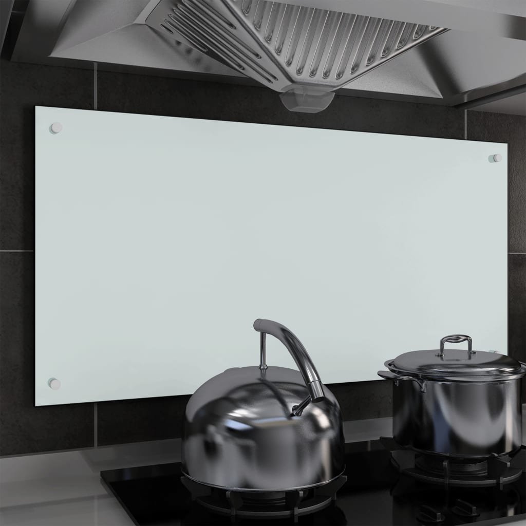 vidaXL Panel ochronny do kuchni, biały, 100x50 cm, szkło hartowane