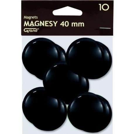 Magnesy 40 mm czarne 10 sztuk