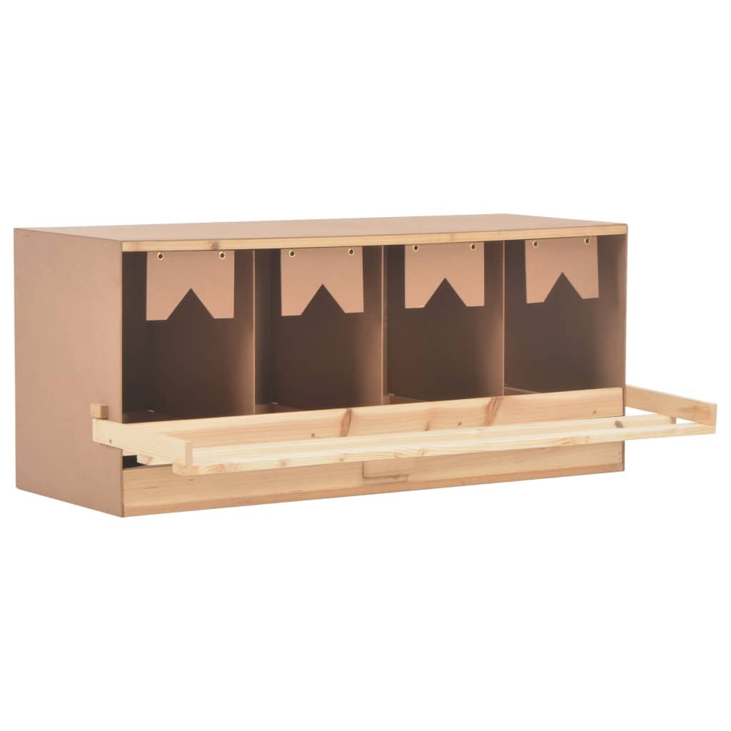 VidaXL Gniazdo dla kur, 4 przegrody, 106x40x45 cm, lite drewno sosnowe