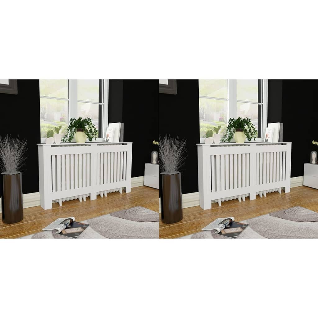 vidaXL Osłony na kaloryfer, 2 szt., białe, MDF, 152 cm