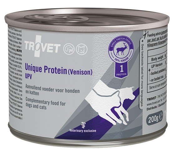 Trovet Unique Protein UPV Dziczyzna dla psa i kota puszka 200g DLA ZAMÓWIEŃ + 99zł GRATIS!
