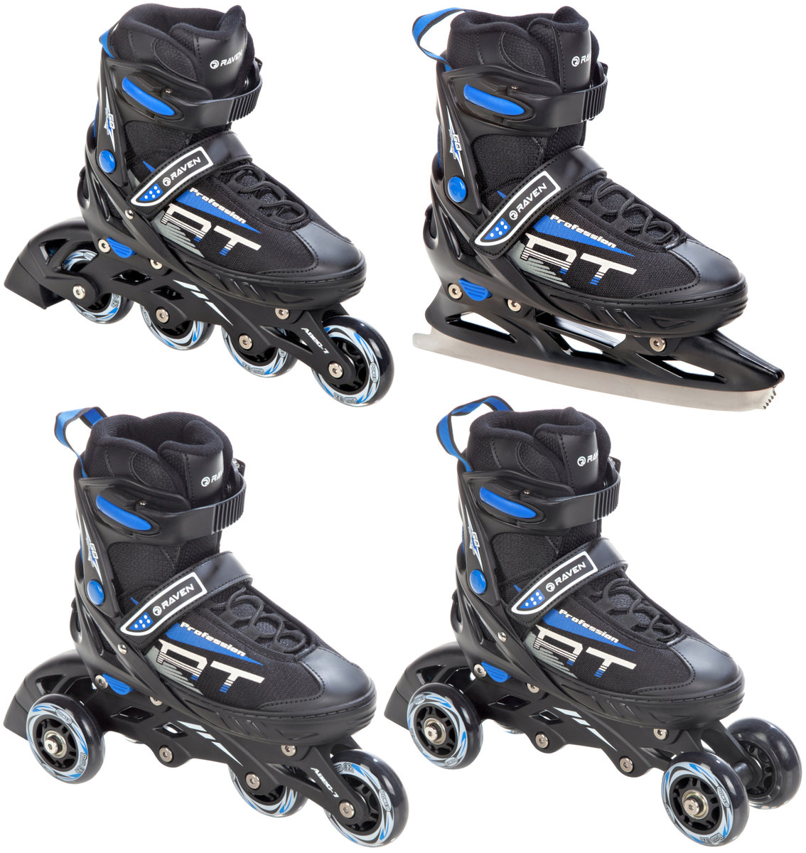 Rolki Łyżwy 4w1 Raven Profession Black/Blue 35-39