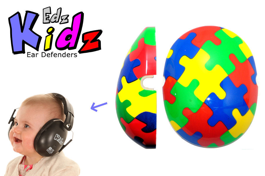 Wymienne nakładki na słuchawki ochronne, Edz Kidz - puzzle