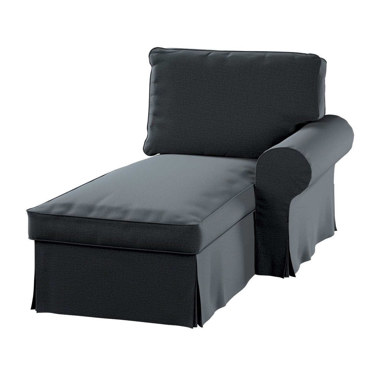 Pokrowiec na szezlong Ektorp prawy, DEKORIA, grafitowy, 84x166x73 cm