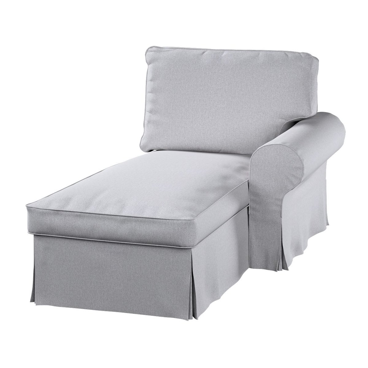 Pokrowiec na szezlong Ektorp prawy, DEKORIA, szary melanż, 84x166x73 cm