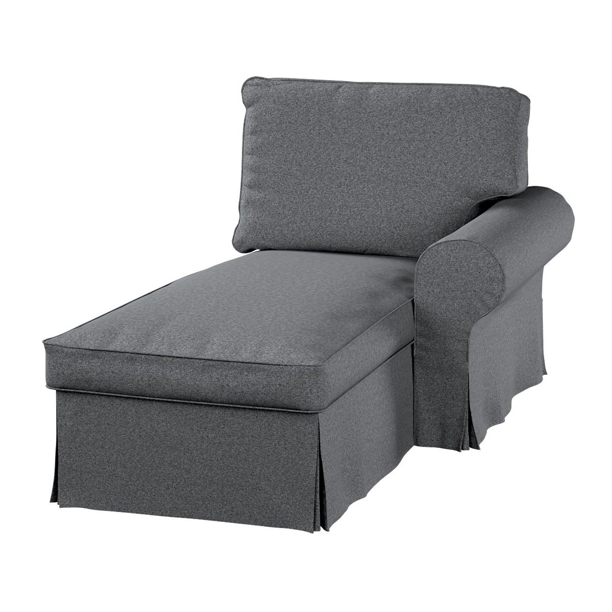 Pokrowiec na szezlong Ektorp prawy, DEKORIA, ciemno szary melanż, 84x166x73 cm