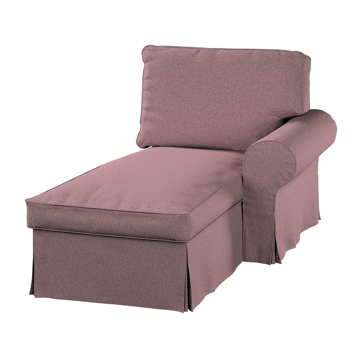 Pokrowiec na szezlong Ektorp prawy, DEKORIA, różowy z czarną nitką, 84x166x73 cm