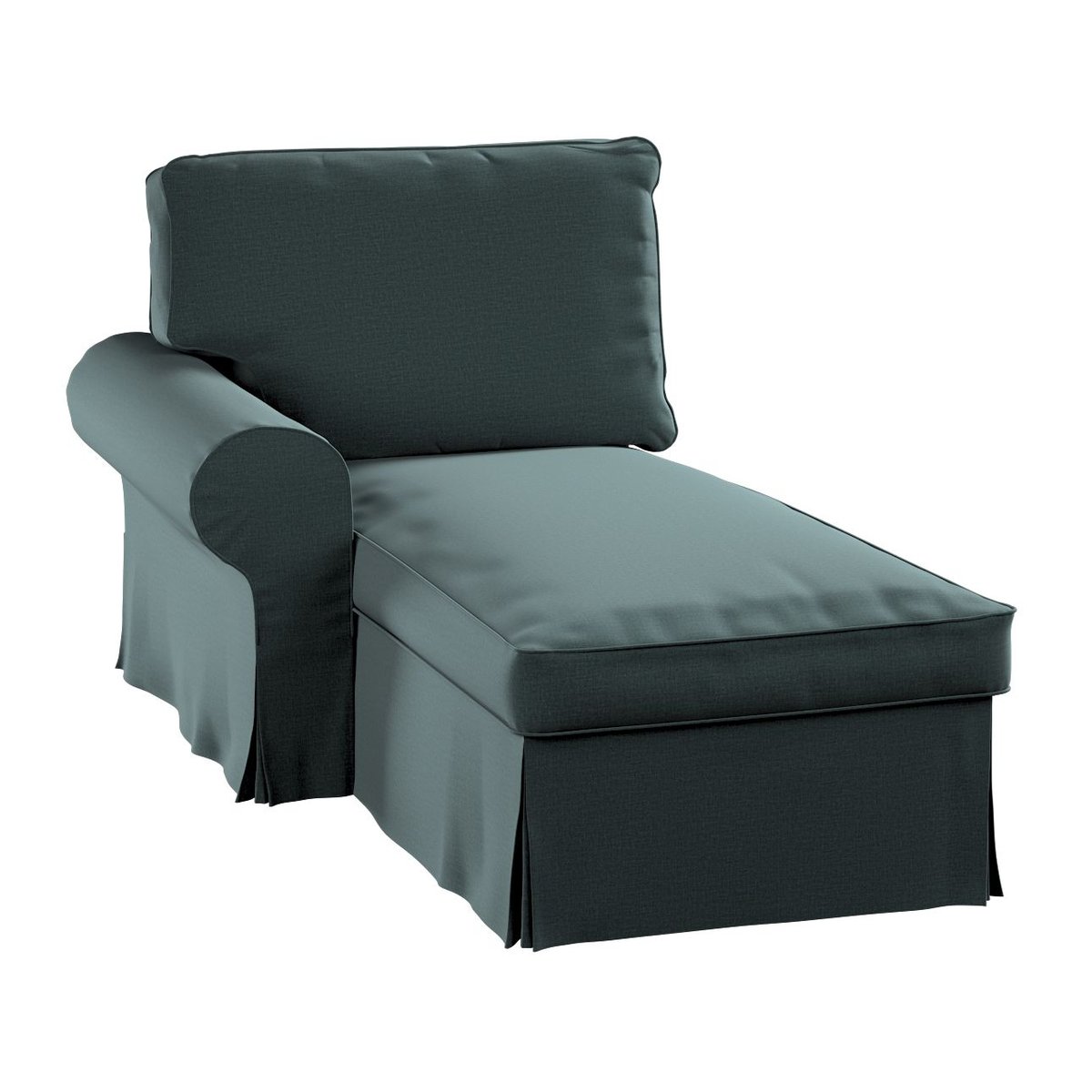Pokrowiec na szezlong Ektorp lewy, DEKORIA, zgaszony szmaragd, 84x166x73 cm