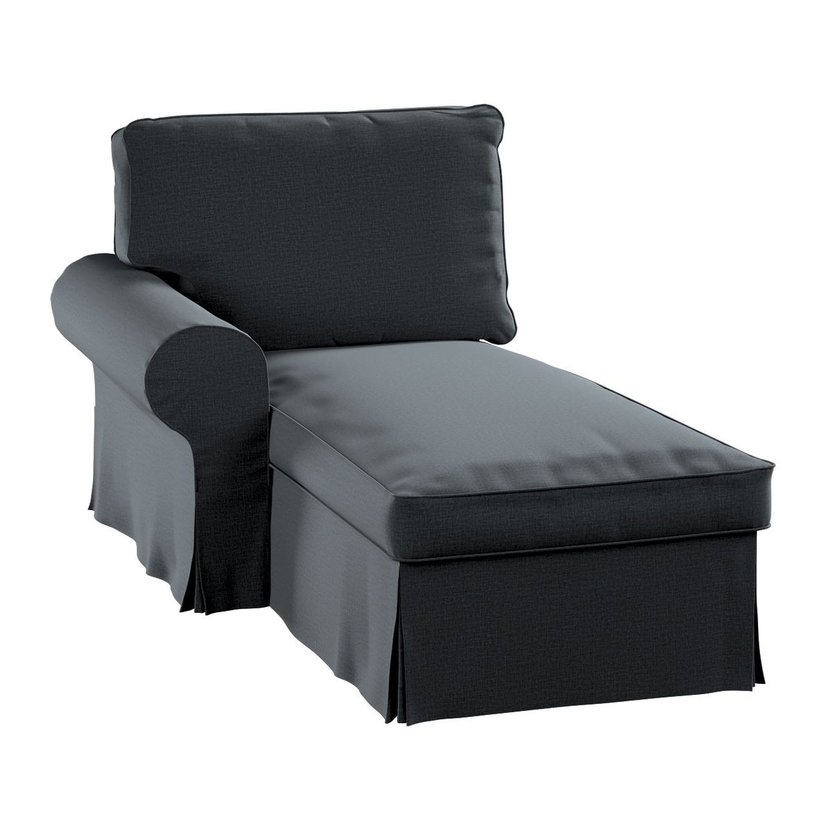 Pokrowiec na szezlong Ektorp lewy, DEKORIA, grafitowy, 84x166x73 cm