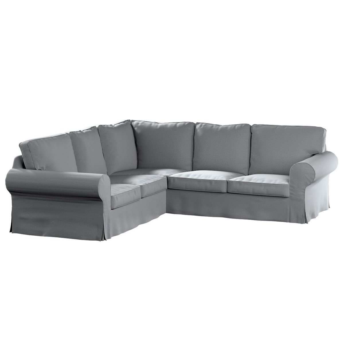 Pokrowiec na sofę narożną Ektorp, DEKORIA, ciemny szary, 240/136x82x73 cm