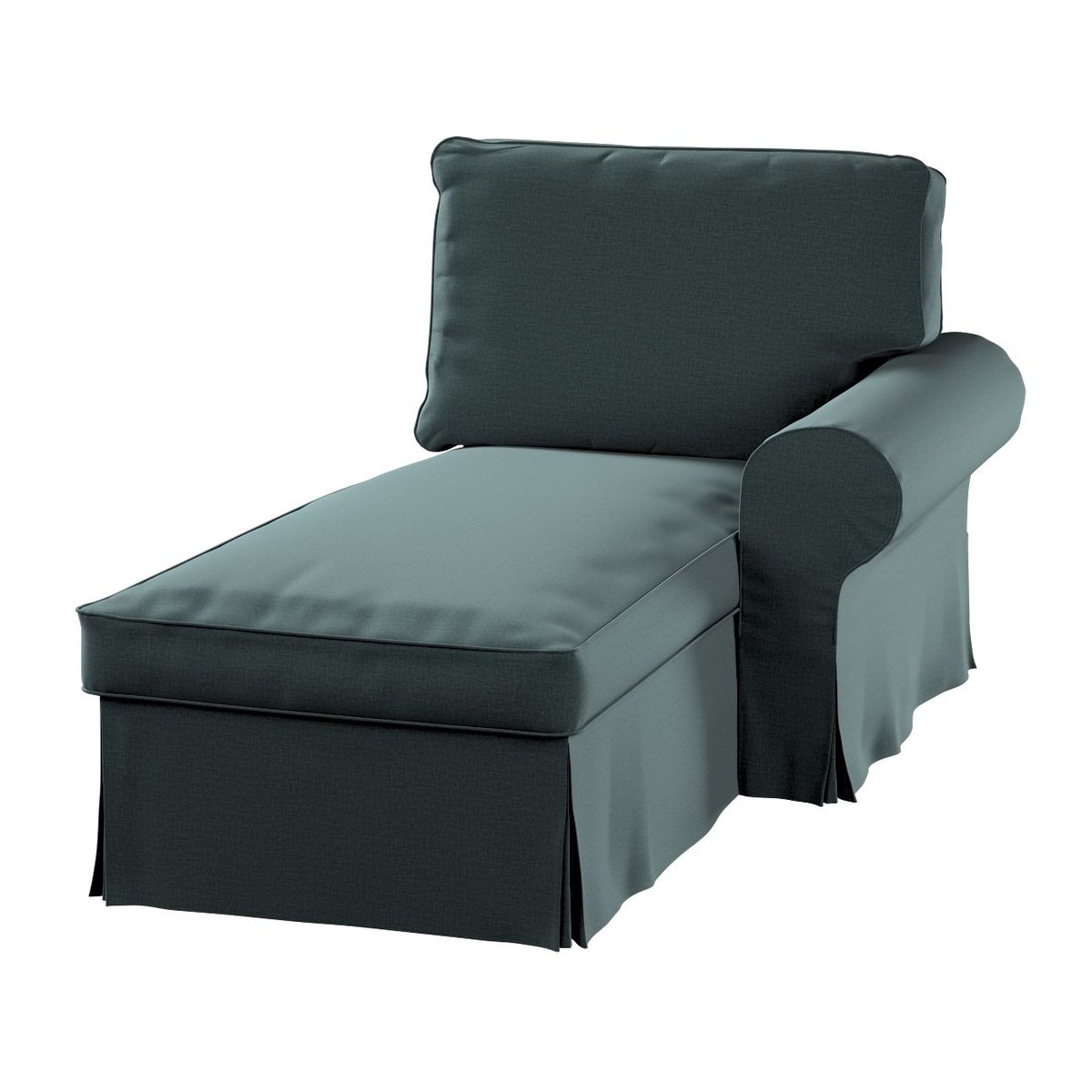 Pokrowiec na szezlong Ektorp prawy, DEKORIA, zgaszony szmaragd, 84x166x73 cm