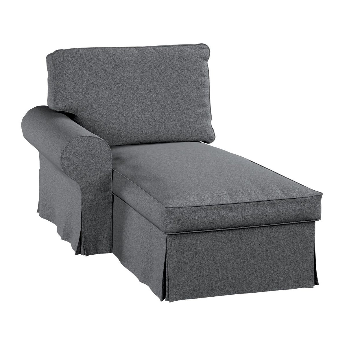 Pokrowiec na szezlong Ektorp lewy, DEKORIA, ciemno szary melanż, 84x166x73 cm