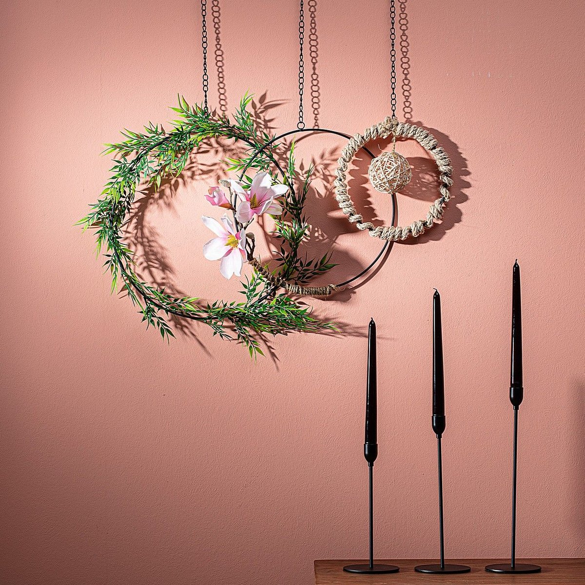 Dekoria pl pl Dekoracja wisząca Rumba Black 3szt. 35/30/20 cm 813-895