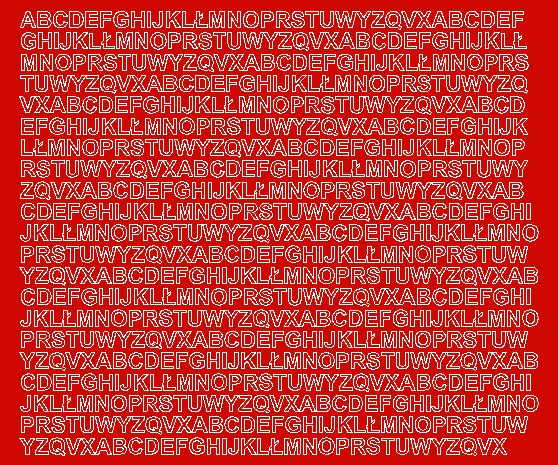 Litery samoprzylepne 7 milimetrów czerwone z połyskiem - Błyszcząca