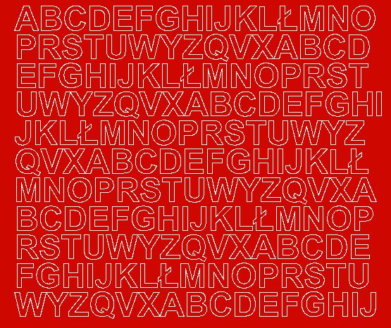 Litery samoprzylepne 1.5 cm czerwone z połyskiem - Błyszcząca