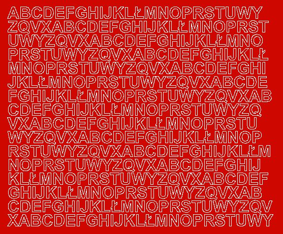 Litery samoprzylepne 1 cm czerwone matowe - Matowa