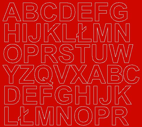 Litery samoprzylepne 3 cm czerwone matowy - Matowa