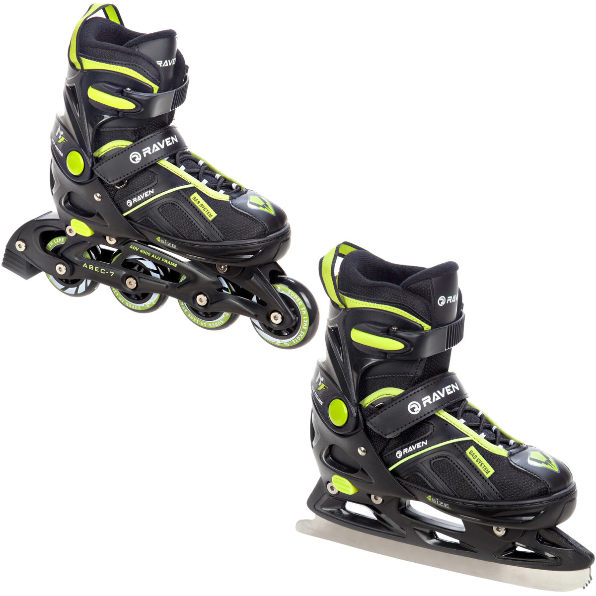 Rolki Łyżwy 2w1 Raven Pulse Black/Lemon 33-36