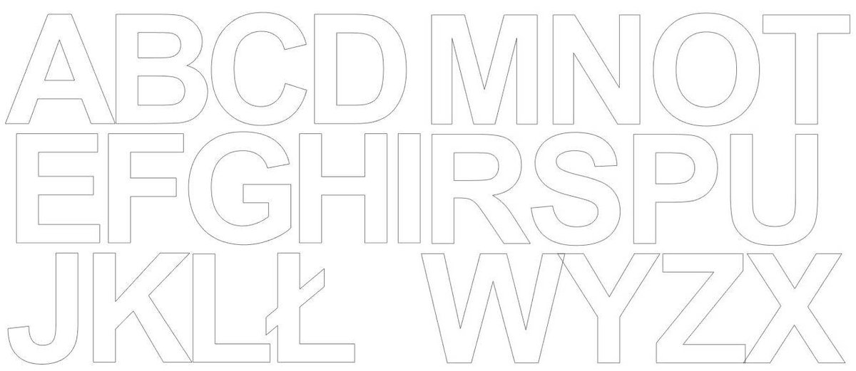 Litery samoprzylepne 6 cm białe z połyskiem - Błyszcząca