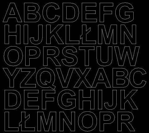 Litery samoprzylepne 3 cm czarne z połyskiem - Błyszcząca