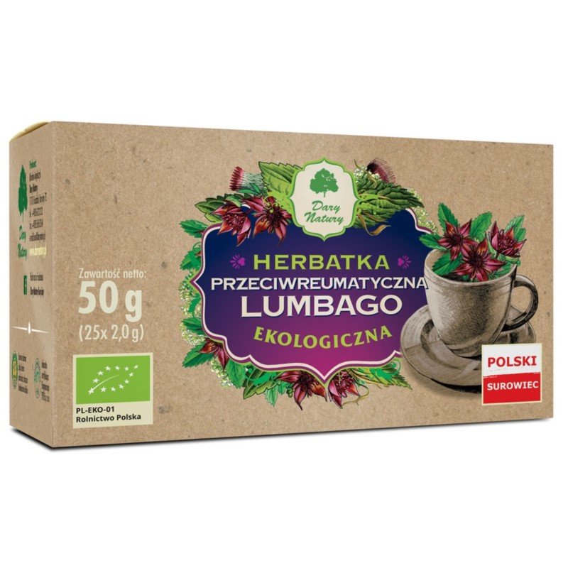 DARY NATURY - herbatki BIO HERBATKA LUMBAGO PRZECIWREUMATYCZNA BIO (25 x 2 g) - DARY NATURY BP-5903246862232