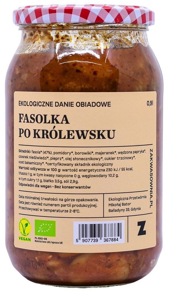ZAKWASOWNIA (zakwasy, kimchi, ko FASOLKA PO KRÓLEWSKU BIO 900 ml - ZAKWASOWNIA
