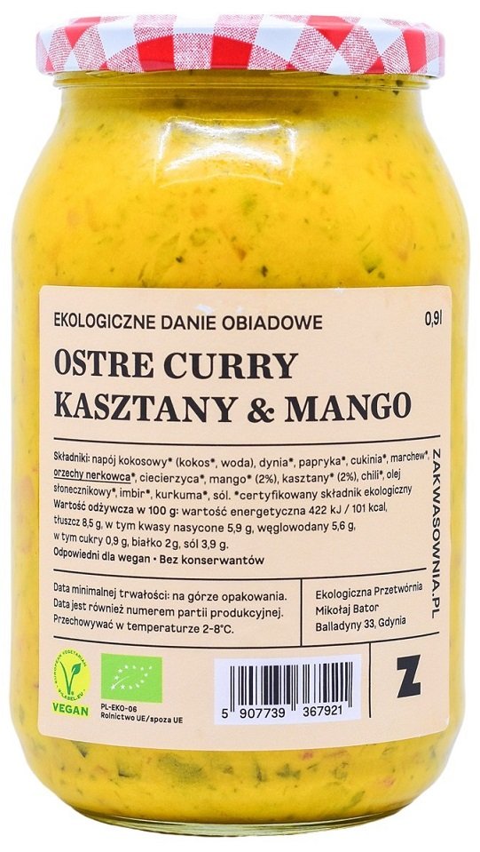 Curry ZAKWASOWNIA (zakwasy, kimchi, ko OSTRE Z KASZTANAMI I MANGO BIO 900 ml - ZAKWASOWNIA