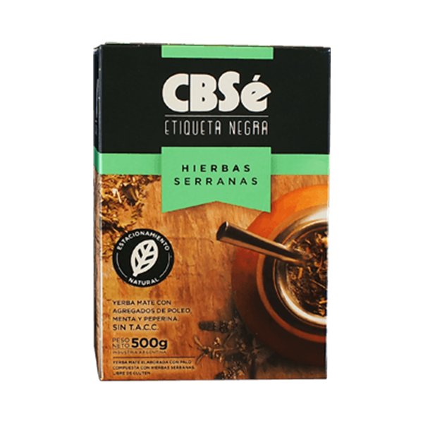Yerba Mate Establecimiento Santa Ana S.A CBSe Etiqueta Negra, Hierbas Serranas, 500 g